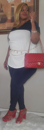 Navy Leopard Pant Set