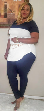 Navy Leopard Pant Set
