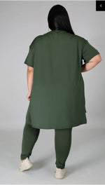 Sexy Olive Side Slit Set
