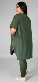Sexy Olive Side Slit Set